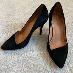 Madewell black suede pumps